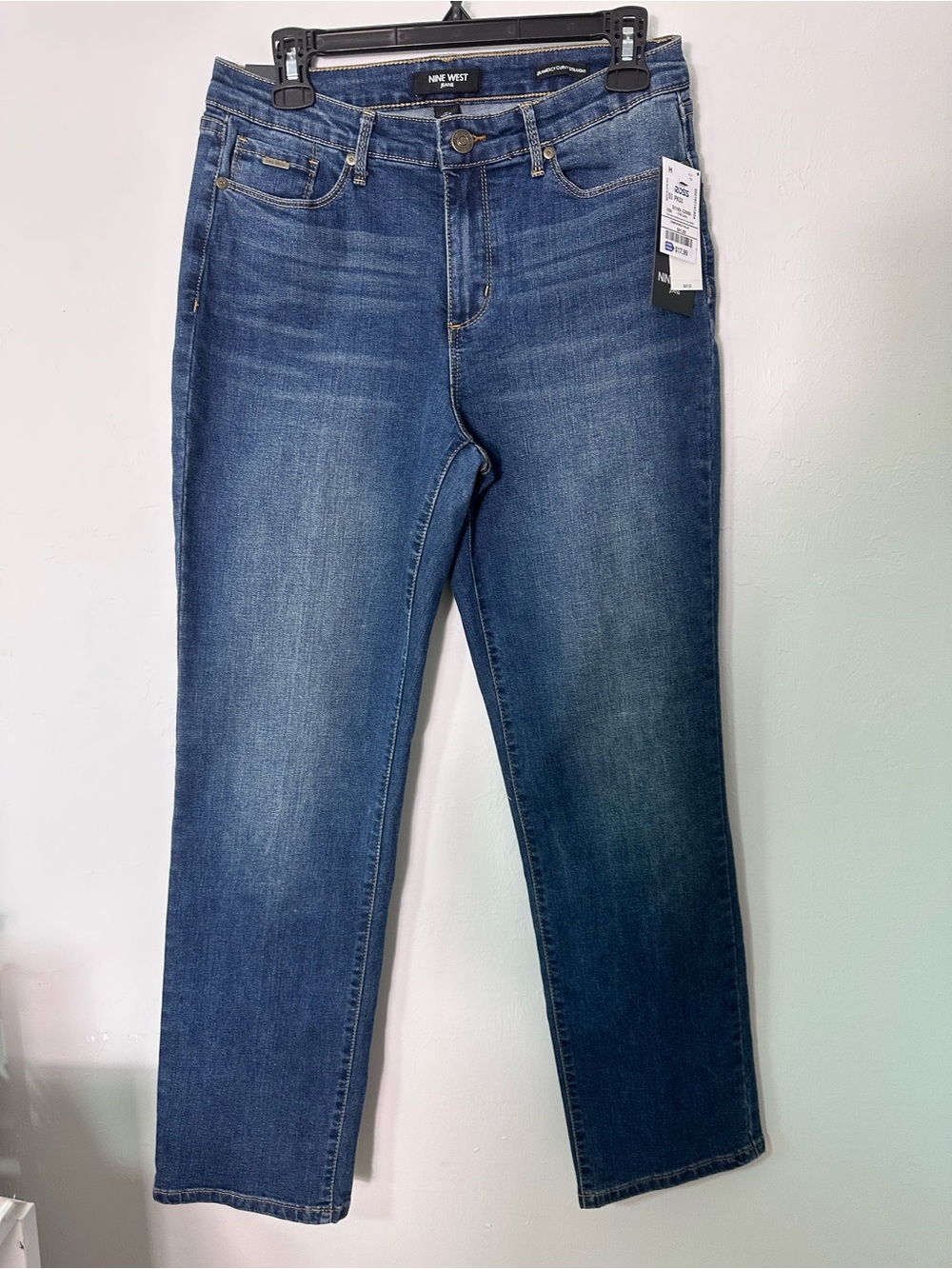 Nine West Straight Leg Jeans in Medium Wash Blue